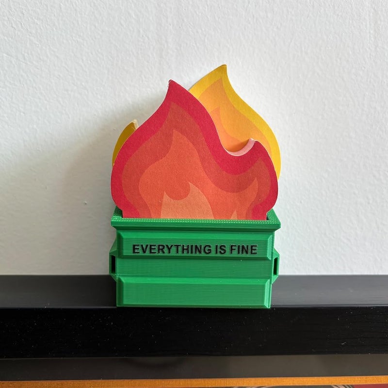 Infmetry Garbage Can Fire Sticky Notes Office Supplies Flame Notepads Desk Accessories Funny White Elephant Gifts for Coworker Boss Teacher Women Men Adult 300 Sheets - Image 5